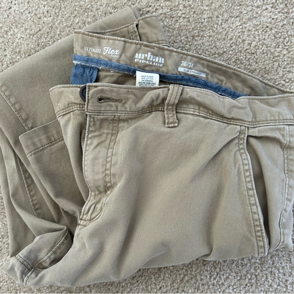 Urban Pipeline Ultimate Flex Khaki Mens Pants Size 36” x 34” Slim Straight Leg - Picture 6 of 7